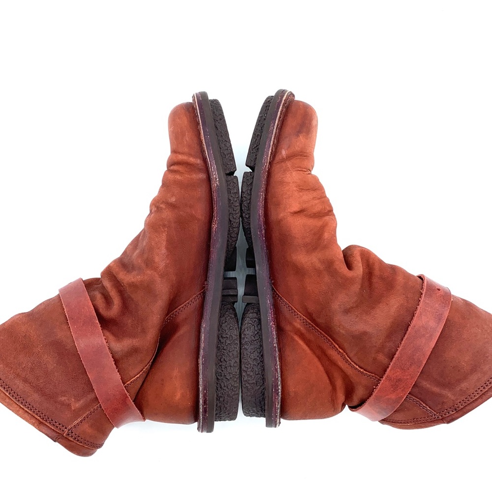 Trippen Bomb Orange Brown Leather Ankle Boots - Picture 7 of 13